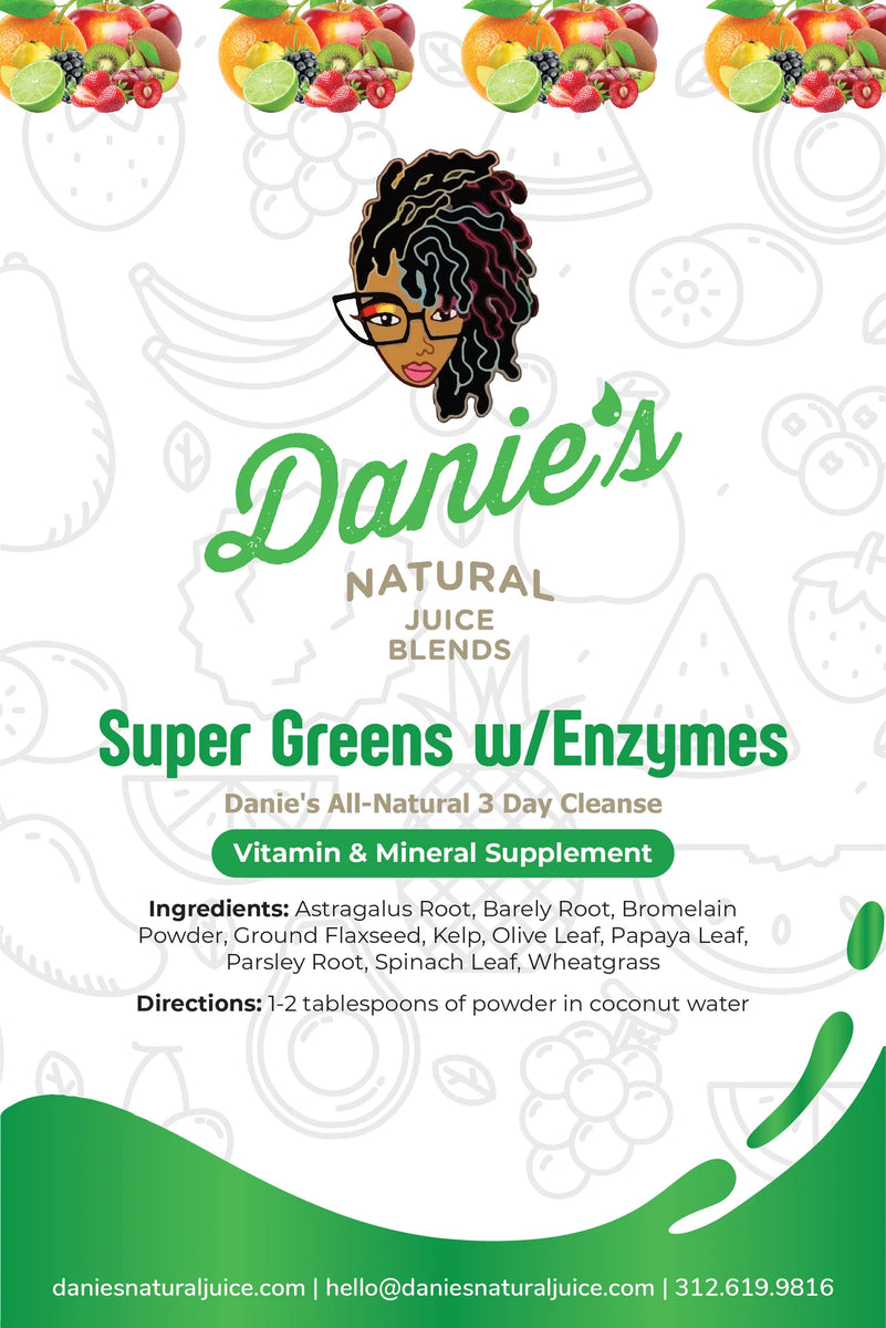 Super Greens with Enzymes Danies Natural Juice Blends